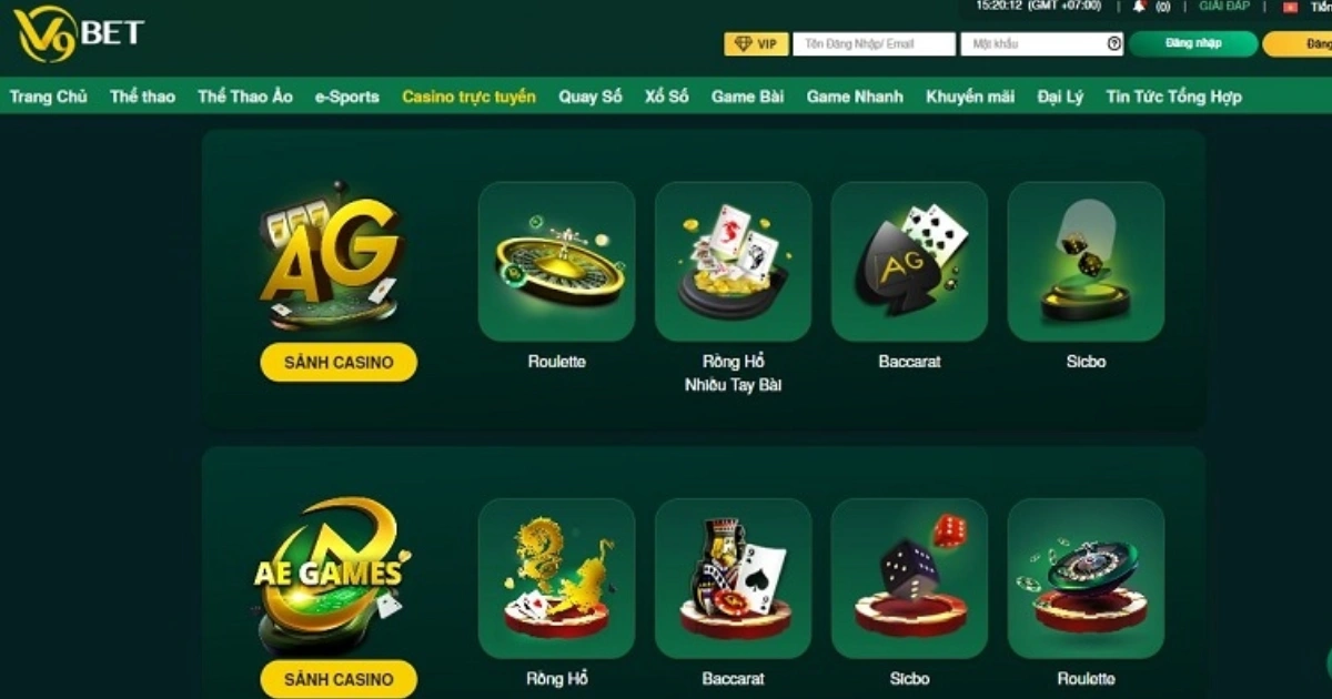 Các loại trò chơi phổ biến nhất tại Casino V9BET